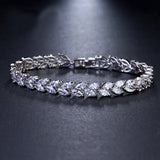 Ekopdee Vintage Crystal Zircon Bracelet Women Cubic Zirconia Braided Wrap