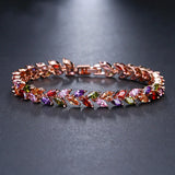 Ekopdee Vintage Crystal Zircon Bracelet Women Cubic Zirconia Braided Wrap