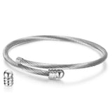 Elastic Cable Wire Bangle Stainless Steel Bracelet Screw Removable End Plug