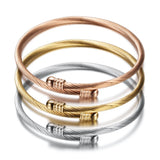 Elastic Cable Wire Bangle Stainless Steel Bracelet Screw Removable End Plug