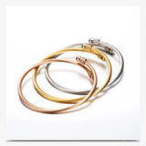 Elastic Cable Wire Bangle Stainless Steel Bracelet Screw Removable End Plug