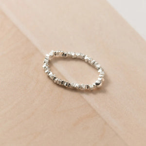 Adjustable 925 Sterling Silver Rings for Women Pearl Geometry Silver Bead Ring