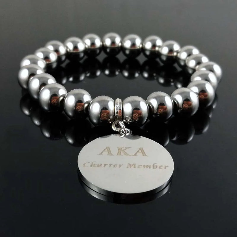 Greek Sorority Stainless Steel Letter Charm Women Jewelry