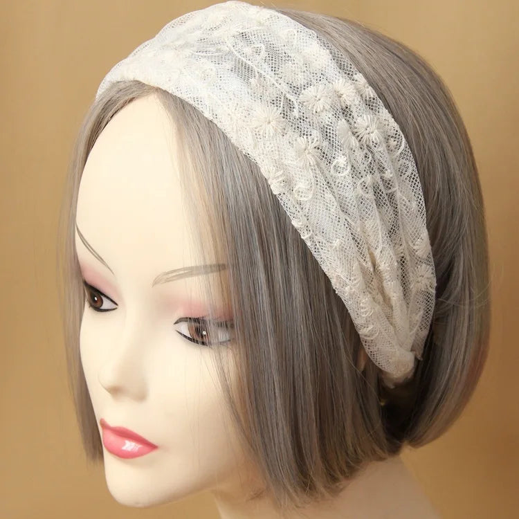 Lace Flower Elastic Headband for Women Girls