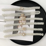 Elastic Pearl Thin Waist Chain Women's Decorative Belt