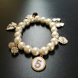 Elastic Pearl Bracelets for Women Crystal No.5