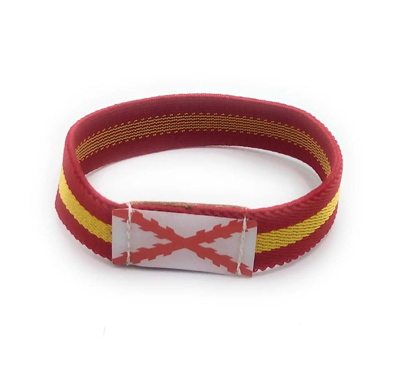 Spain Flag Bracelet with Burgundy Cross