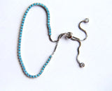 Elastic Turquoise 925 Silver Stone Bracelet for Girls