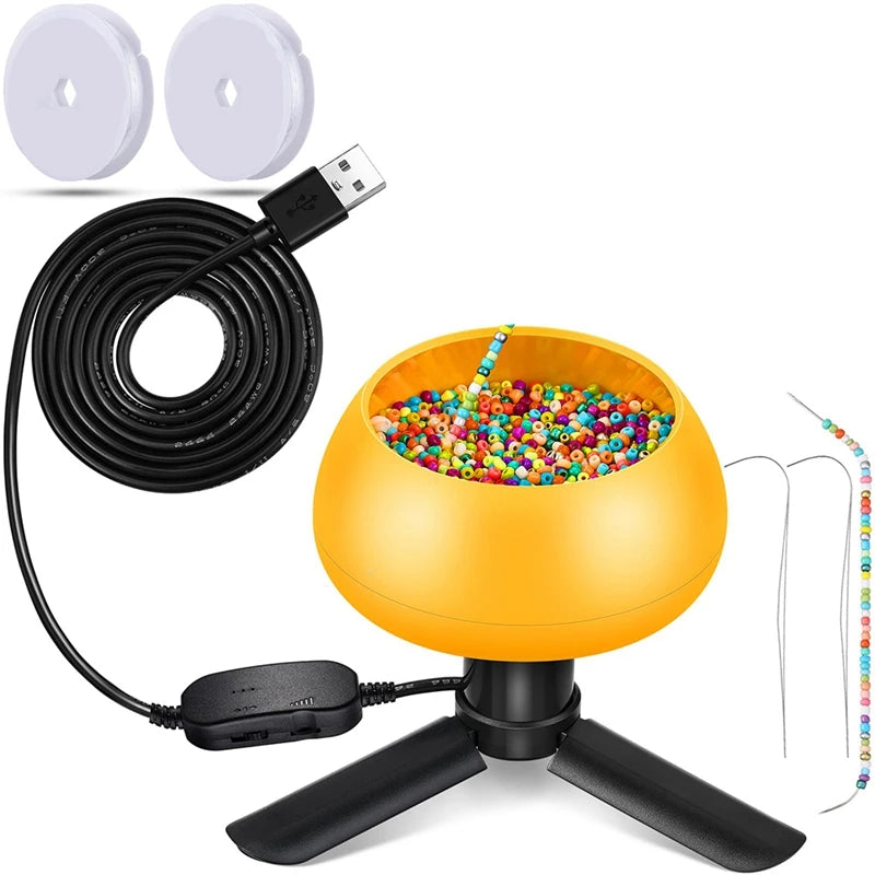 Electric Bead Spinner Kit, Adjustable Beading Bowl - DIY Jewelry Making