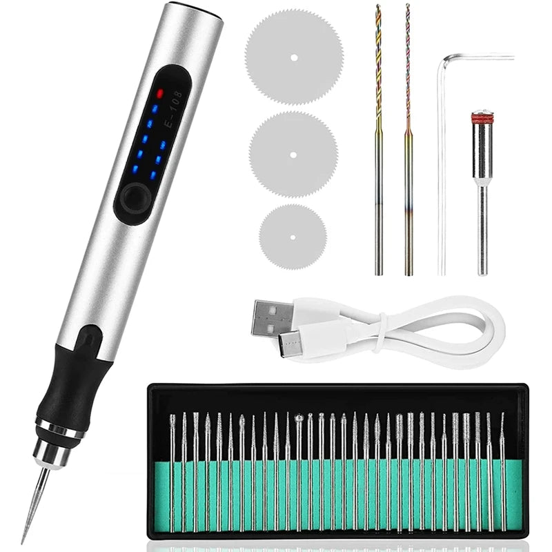 Electric Engraving Pen Kit with 35 Bits