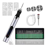 Electric Engraving Pen with 36 Bits, USB Rechargeable Cordless Engraving Machine