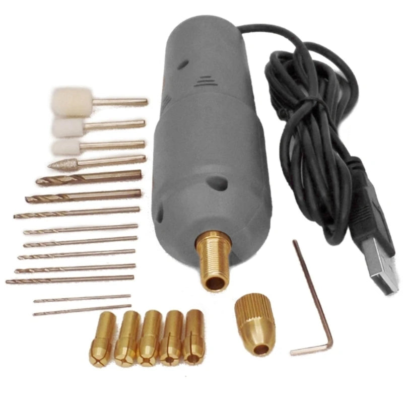 Electric Pin Vise Kit with Grinding Drill Bits