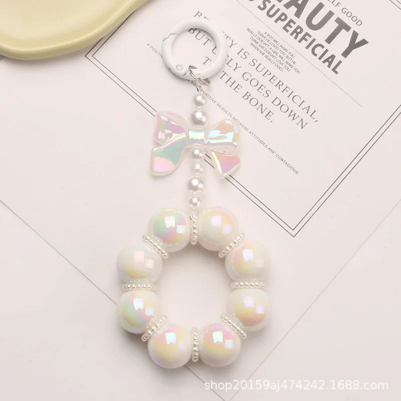 Colorful Beaded Bows Keychain for Airpods Pendant