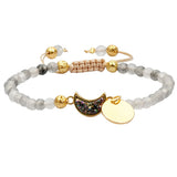Crystal Crescent Moon Amethyst Bracelet Adjustable