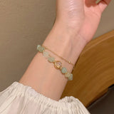 Electroplated Jade Beads Double Layer Bracelet