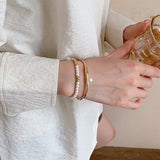 Pearl T-Buckle Bracelet Set for Women