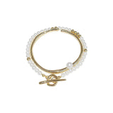 Pearl T-Buckle Bracelet Set for Women