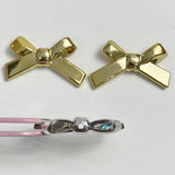 Electroplated UV Straight Hole Bow DIY Mobile Phone Chain Beading