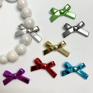 Electroplated UV Straight Hole Bow DIY Mobile Phone Chain Beading