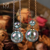 Electroplated Crystal Perfume Bottle Pendant Necklace