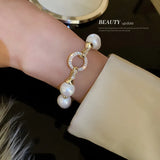 Zircon Pearl Bracelet Elegant Hand Jewelry for Women