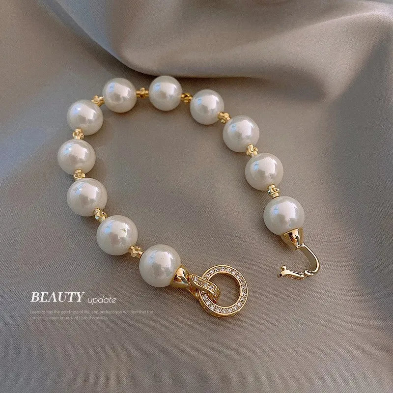 Zircon Pearl Bracelet Elegant Hand Jewelry for Women