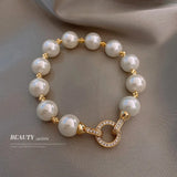 Zircon Pearl Bracelet Elegant Hand Jewelry for Women