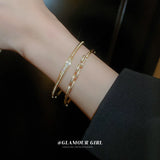 Zircon Spliced Buckle Bracelet Electroplated High Sense Jewelry