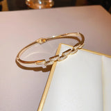 Zircon Spliced Buckle Bracelet Electroplated High Sense Jewelry