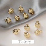 14K Electroplated Irregular Cut Surface Dice Pendant DIY Necklace Accessories
