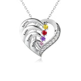 Silver Heart-shaped Pendant Crystal Diamond Necklace