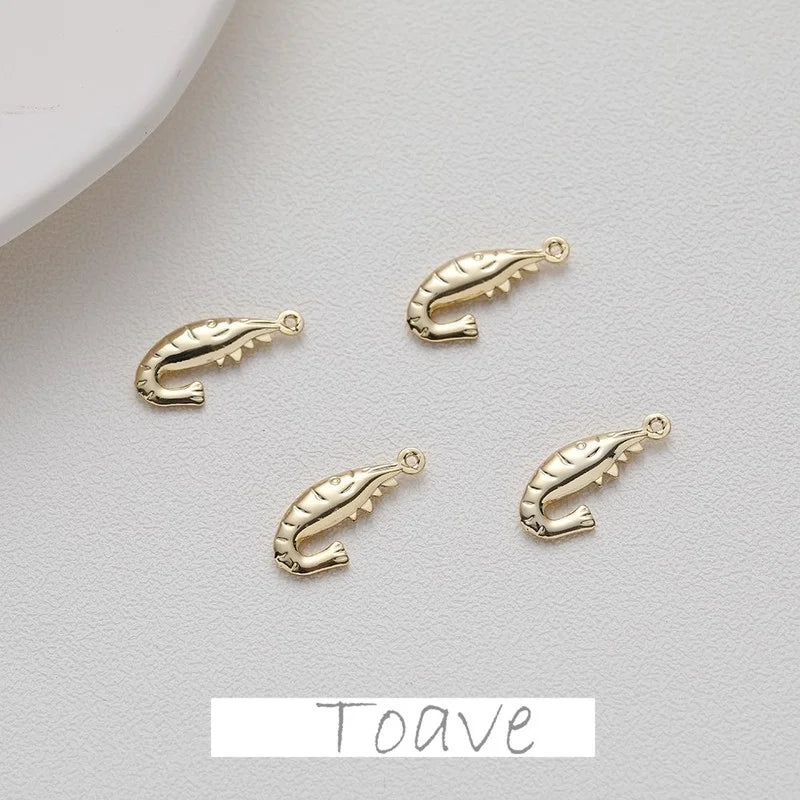 Small Shrimp Hollow Pendant for DIY Beaded Hand-made Accessories