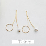 Color-Preserving Round Beads Pearl Tassel Earrings Material