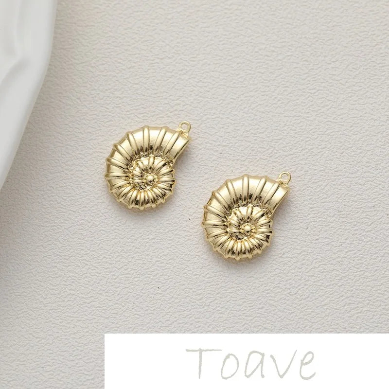 Real Copper Color-Preserving Conch Pendant DIY Material Accessories