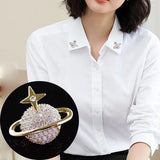 Zircon Brooch Electroplated Small Collar Pin Shirt Button