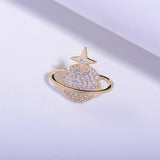 Zircon Brooch Electroplated Small Collar Pin Shirt Button