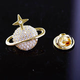 Zircon Brooch Electroplated Small Collar Pin Shirt Button