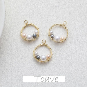 Electroplating Hollow Pearl Earrings DIY Hand-Made Pendant