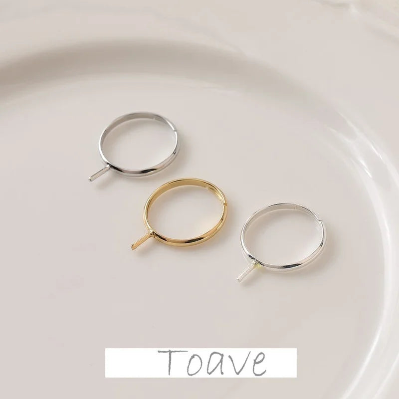 Electroplating Pearl Half-Hole Pin DIY Ring Shank Material