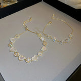 Zircon Love Flower Bracelet - Adjustable and All-Match Hand Jewelry
