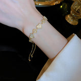 Zircon Love Flower Bracelet - Adjustable and All-Match Hand Jewelry