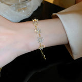 Zircon Love Flower Bracelet - Adjustable and All-Match Hand Jewelry