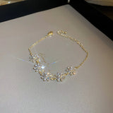 Zircon Love Flower Bracelet - Adjustable and All-Match Hand Jewelry