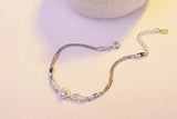 Angel Wings & Crystal Heart Bracelet Wedding Birthday Gift 925 Silver
