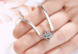 Lucky Clover Crystal Bangle Bracelet 925 Silver Jewelry