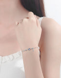 Elegance Moonlight Stone Moon & Star Bracelet 925 Silver Jewelry