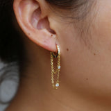 Elegance Tassel Chain Earrings Vermeil 925 Sterling Silver Women Jewelry