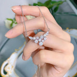 925 Sterling Silver Diamond Wing Chain Necklace for Women