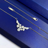 925 Sterling Silver Diamond Wing Chain Necklace for Women