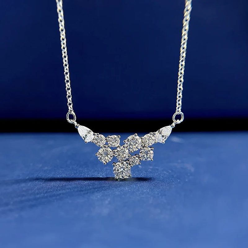 925 Sterling Silver Diamond Wing Chain Necklace for Women